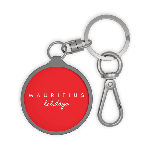 MAURITIUS KEYRING - Holiday Spirit in White on Red 🤍❤️