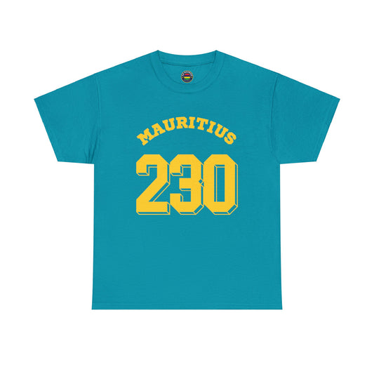 MAURITIUS T-SHIRT: 'Mauritius 230' Sunshine Yellow Connection 🌍☀️ - 100% Cotton, Unisex Heavy Cotton Tee