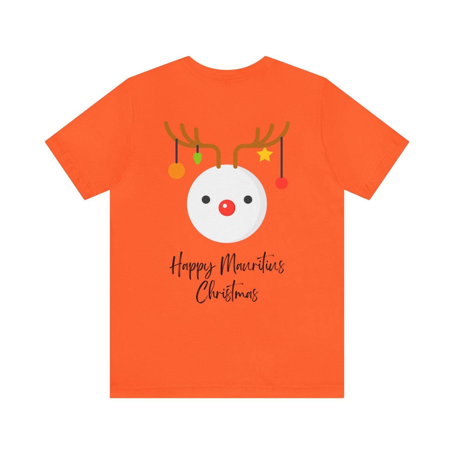 MAURITIUS CHRISTMAS T-SHIRT: Reindeer Snowman Festivity 🦌⛄ - Unisex Jersey Short Sleeve Tee