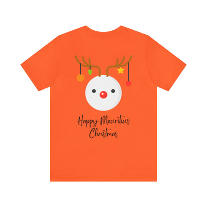 MAURITIUS CHRISTMAS T-SHIRT: Reindeer Snowman Festivity 🦌⛄ - Unisex Jersey Short Sleeve Tee