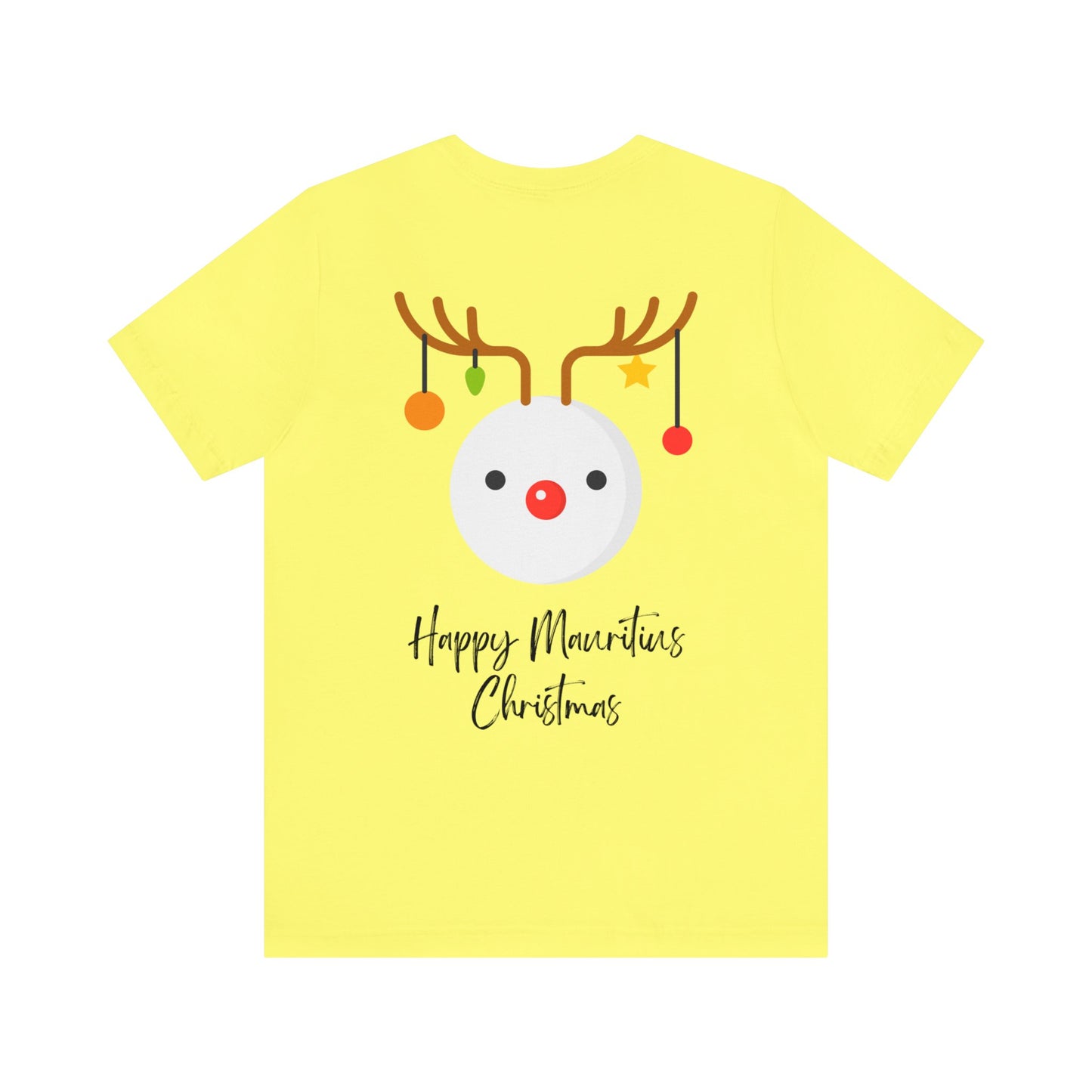 MAURITIUS CHRISTMAS T-SHIRT: Reindeer Snowman Festivity 🦌⛄ - Unisex Jersey Short Sleeve Tee