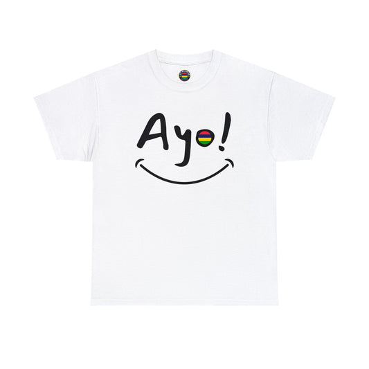 MAURITIUS T-SHIRT: 'Ayo' Smile - Playful Expression Design 😄 - 100% Cotton, Unisex Heavy Cotton Tee