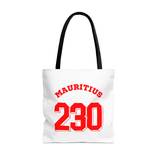 MAURITIUS TOTE BAG (AOP) - 'Mauritius 230' Island Connection in Passion Red ❤️ 📞