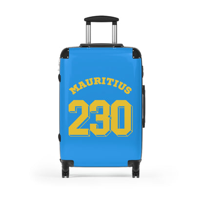 MAURITIUS SUITCASE: 'Mauritius 230' Island Explorer - Sunshine Blue 💛💙🌴 - Tropical Chic Travel Suitcase