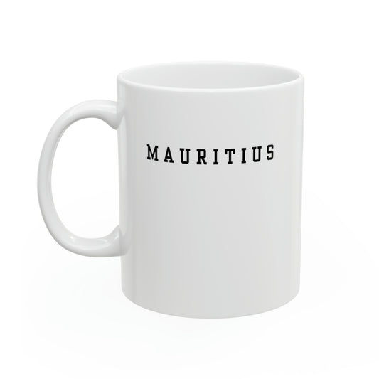 MAURITIUS MUG - Majestic Island Calligraphy 🖋️🌴 - Ceramic White Mug 11oz