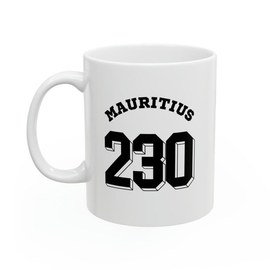 MAURITIUS MUG - Connect to Paradise 230 📞🌴 - Ceramic White Mug 11oz