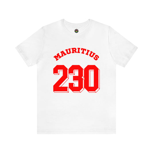 MAURITIUS T-SHIRT: 'Mauritius 230' Red Passion 🌍❤️ - Unisex Women & Men Jersey Short Sleeve Tee