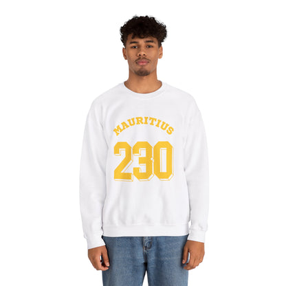 MAURITIUS SWEATSHIRT: 'Mauritius 230' in Sun-Kissed Yellow ☀️📞 - Unisex Heavy Blend™ Crewneck Sweatshirt