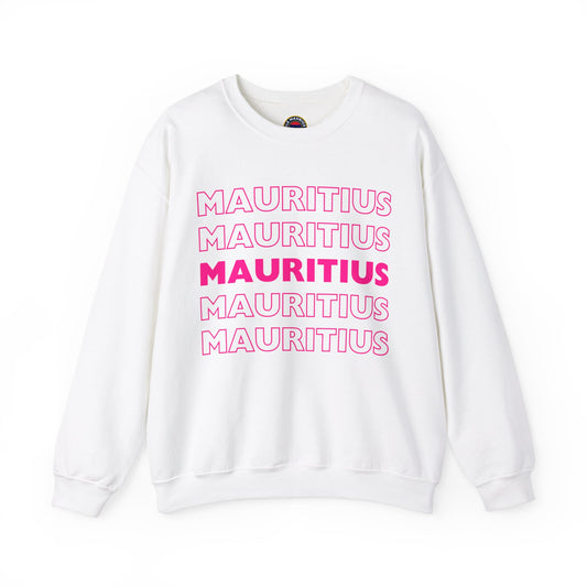 MAURITIUS SWEATSHIRT: Pink Echo Charm 🌸🏝️ - Unisex Heavy Blend™ Crewneck Sweatshirt