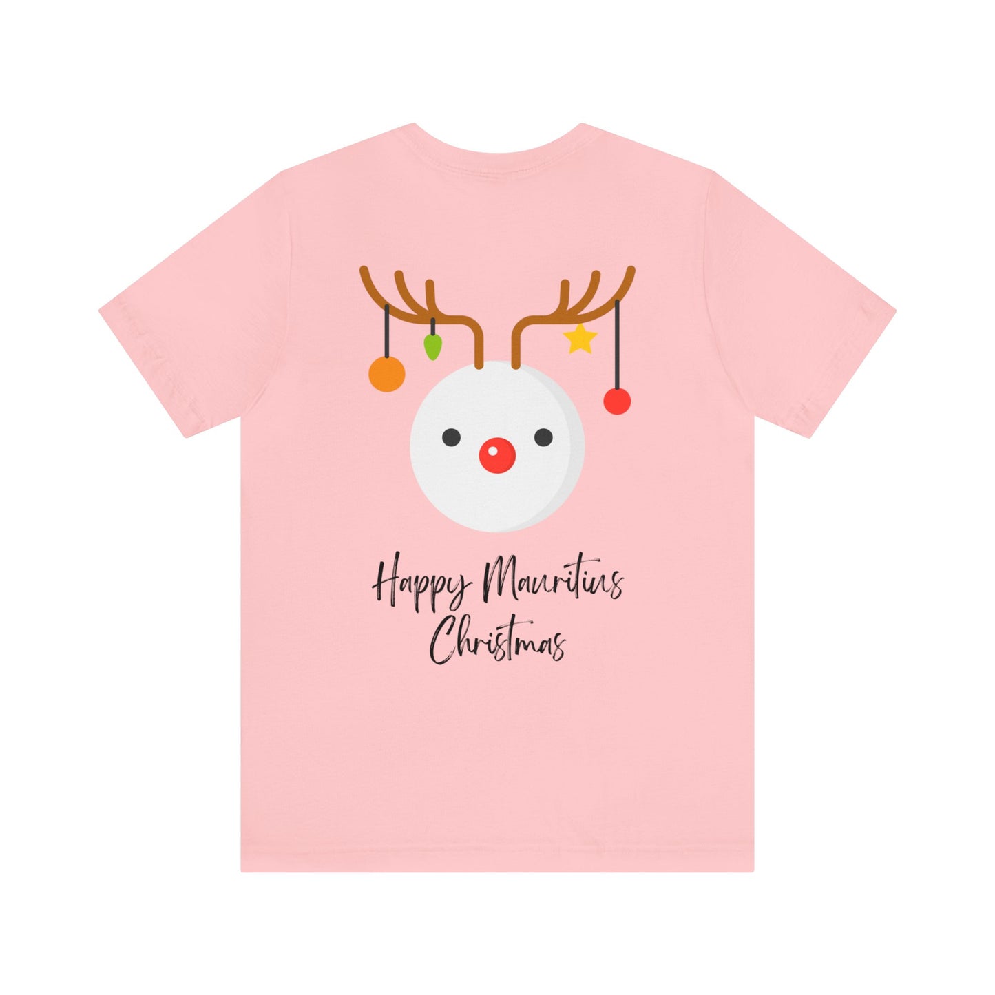 MAURITIUS CHRISTMAS T-SHIRT: Reindeer Snowman Festivity 🦌⛄ - Unisex Jersey Short Sleeve Tee