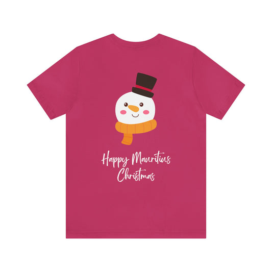 MAURITIUS CHRISTMAS T-SHIRT: Snowman Festive Joy 🎅❄️ - Unisex Jersey Short Sleeve Tee