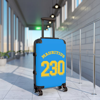 MAURITIUS SUITCASE: 'Mauritius 230' Island Explorer - Sunshine Blue 💛💙🌴 - Tropical Chic Travel Suitcase