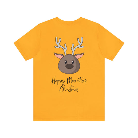 MAURITIUS CHRISTMAS T-SHIRT: Reindeer Holiday Magic 🦌🌴 - Unisex Jersey Short Sleeve Tee