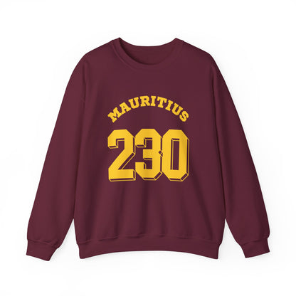 MAURITIUS SWEATSHIRT: 'Mauritius 230' in Sun-Kissed Yellow ☀️📞 - Unisex Heavy Blend™ Crewneck Sweatshirt