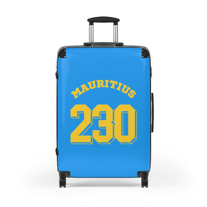 MAURITIUS SUITCASE: 'Mauritius 230' Island Explorer - Sunshine Blue 💛💙🌴 - Tropical Chic Travel Suitcase