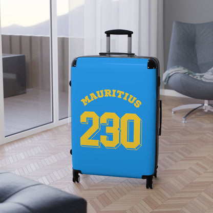 MAURITIUS SUITCASE: 'Mauritius 230' Island Explorer - Sunshine Blue 💛💙🌴 - Tropical Chic Travel Suitcase