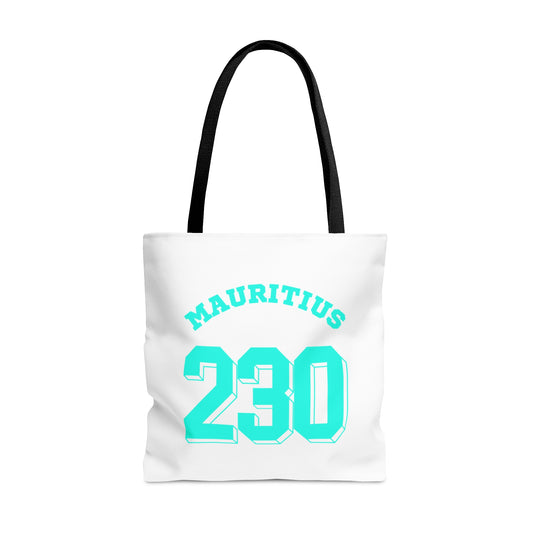 MAURITIUS TOTE BAG (AOP) - 'Mauritius 230' Island Connection in Ocean Blue 💙 🌊 📞