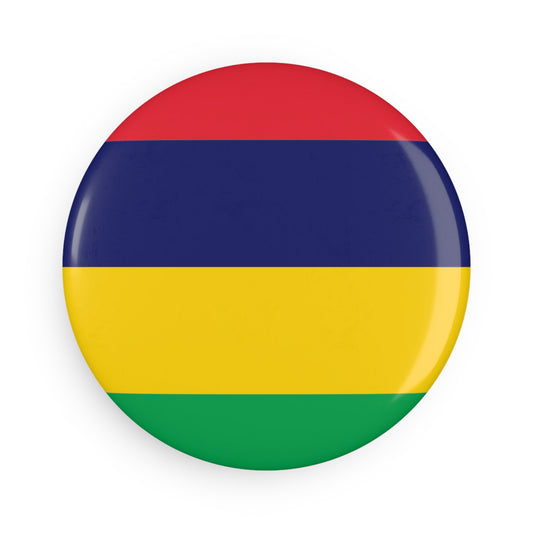 MAURITIUS BUTTON MAGNET - The Mauritian Flag 🇲🇺: Unleash Island Harmony - Round (1 & 10 pcs)