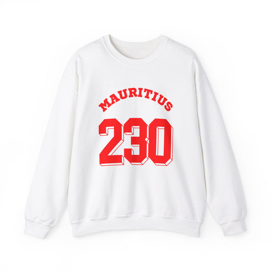 MAURITIUS SWEATSHIRT: 'Mauritius 230' in Radiant Red 🌹📱❤️ - Unisex Heavy Blend™ Crewneck Sweatshirt