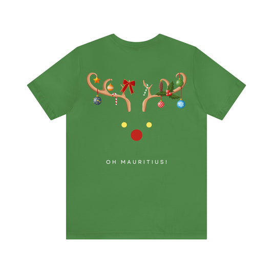 MAURITIUS CHRISTMAS T-SHIRT: Christmas Reindeer Charm 🦌🌴 - Unisex Jersey Short Sleeve Tee