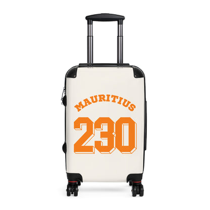 MAURITIUS SUITCASE: 'Mauritius 230' Tropical Explorer - Sunset Glow 🧡🤍🌴 - Tropical Chic Travel Suitcase