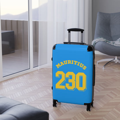 MAURITIUS SUITCASE: 'Mauritius 230' Island Explorer - Sunshine Blue 💛💙🌴 - Tropical Chic Travel Suitcase