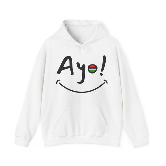 MAURITIUS HOODIE: "Ayo" Smiles & Surprises 🌴😄🇲🇺 - Unisex Heavy Blend™ Hooded Sweatshirt