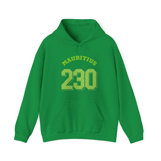 MAURITIUS HOODIE: "Mauritius 230" in Vibrant Green 🇲🇺💚 - Unisex Heavy Blend™ Hooded Sweatshirt