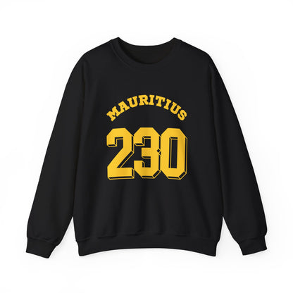 MAURITIUS SWEATSHIRT: 'Mauritius 230' in Sun-Kissed Yellow ☀️📞 - Unisex Heavy Blend™ Crewneck Sweatshirt