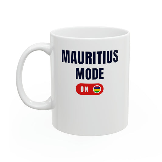 MAURITIUS MUG - 'Mauritius Mode On', Embrace the Island Life 🌴 - Ceramic White Mug 11oz