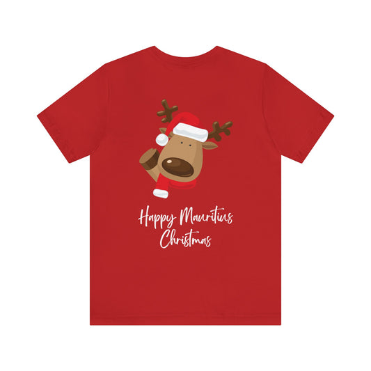 MAURITIUS CHRISTMAS T-SHIRT: Reindeer Christmas Delight 🦌🌴 - Unisex Jersey Short Sleeve Tee