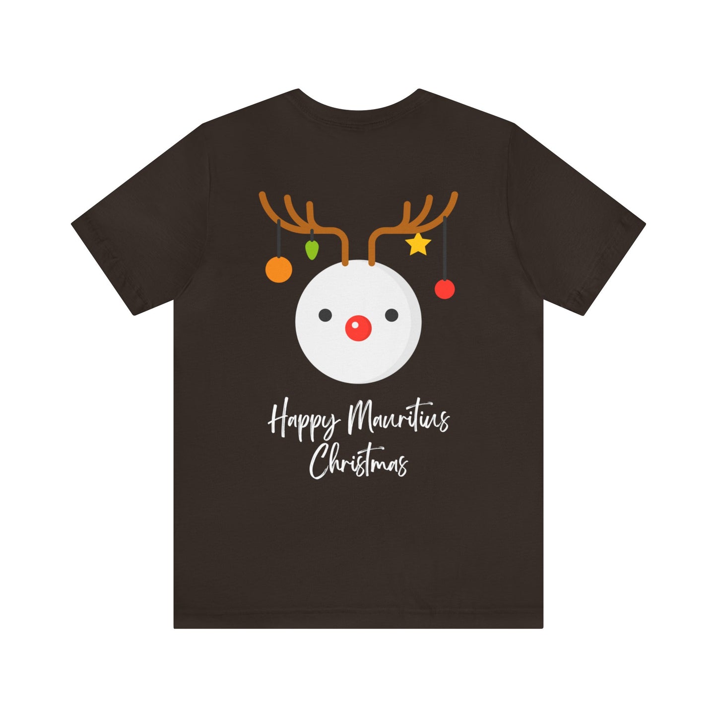 MAURITIUS CHRISTMAS T-SHIRT: Reindeer Snowman Festivity 🦌⛄ - Unisex Jersey Short Sleeve Tee