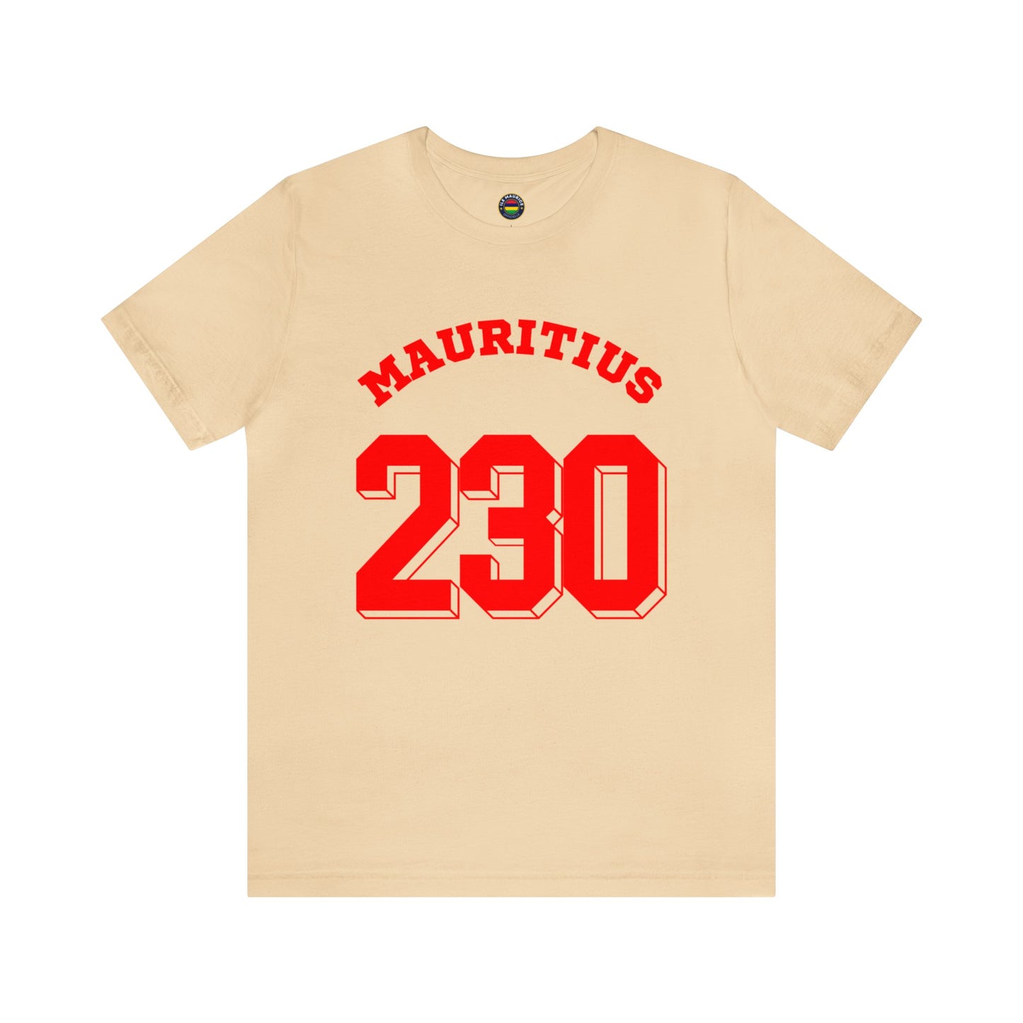 MAURITIUS T-SHIRT: 'Mauritius 230' Red Passion 🌍❤️ - Unisex Women & Men Jersey Short Sleeve Tee