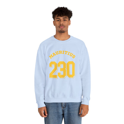 MAURITIUS SWEATSHIRT: 'Mauritius 230' in Sun-Kissed Yellow ☀️📞 - Unisex Heavy Blend™ Crewneck Sweatshirt