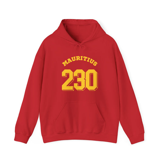 MAURITIUS HOODIE: "Mauritius 230" in Radiant Yellow 🇲🇺💛 - Unisex Heavy Blend™ Hooded Sweatshirt