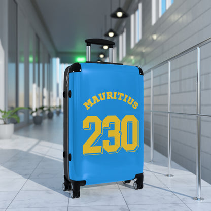 MAURITIUS SUITCASE: 'Mauritius 230' Island Explorer - Sunshine Blue 💛💙🌴 - Tropical Chic Travel Suitcase