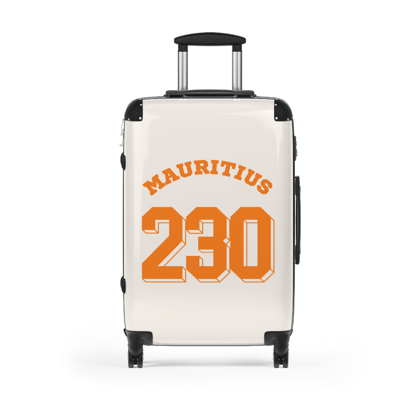 MAURITIUS SUITCASE: 'Mauritius 230' Tropical Explorer - Sunset Glow 🧡🤍🌴 - Tropical Chic Travel Suitcase