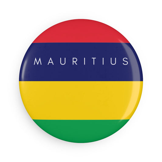 MAURITIUS BUTTON MAGNET - Embrace Island Pride: Mauritius Flag 🇲🇺 - Round (1 & 10 pcs)