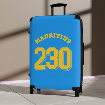 MAURITIUS SUITCASE: 'Mauritius 230' Island Explorer - Sunshine Blue 💛💙🌴 - Tropical Chic Travel Suitcase