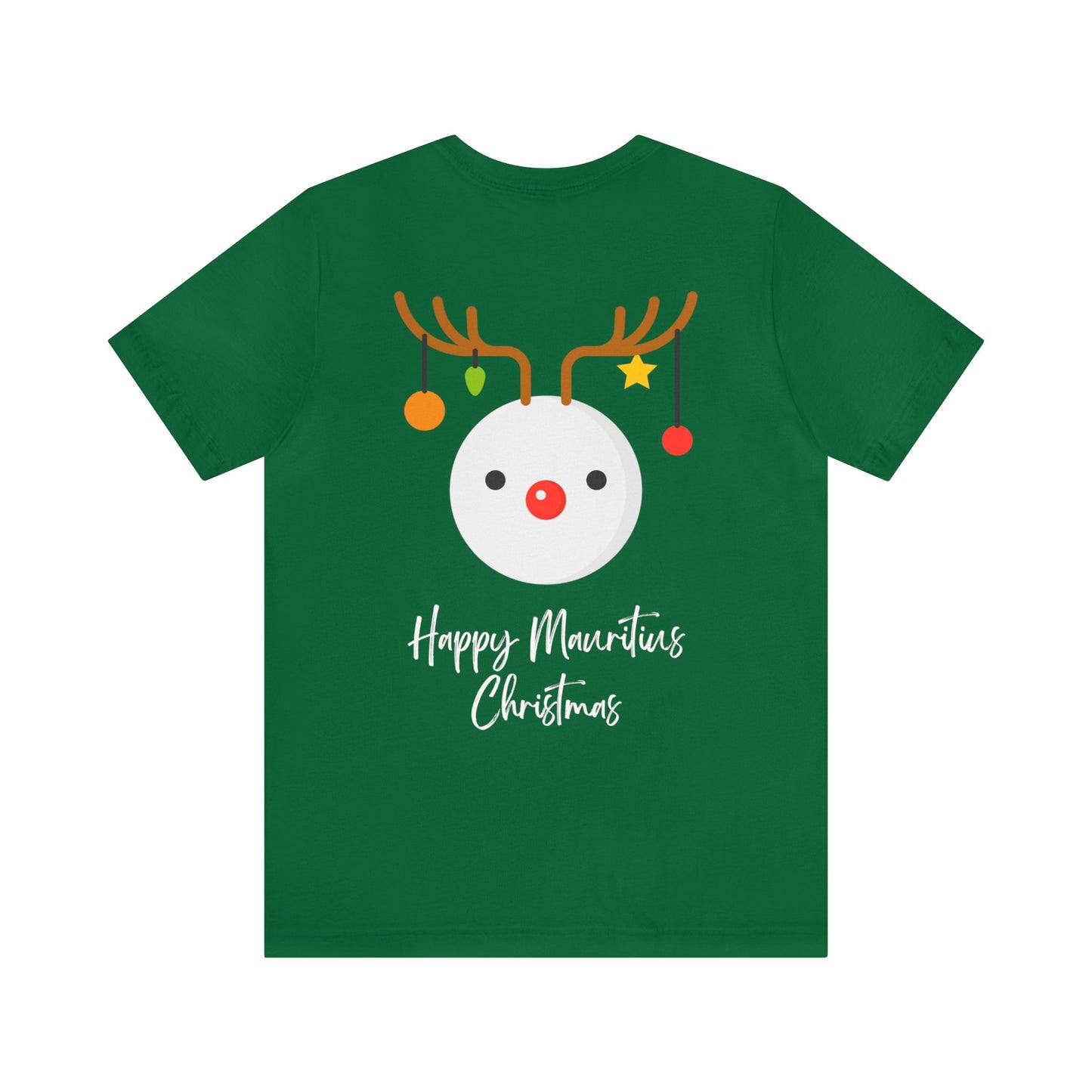 MAURITIUS CHRISTMAS T-SHIRT: Reindeer Snowman Festivity 🦌⛄ - Unisex Jersey Short Sleeve Tee